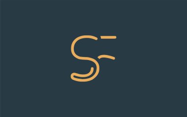 Soyut Harflerle SF Minimalist Çizgi Sanat Logosu Tasarımı. Gösterişli bir sanat tarzına sahip soyut minimalist logo tasarımı.