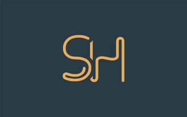 Soyut Harflerle SH Minimalist Çizgi Sanat Logosu Tasarımı. Gösterişli bir sanat tarzına sahip soyut minimalist logo tasarımı.