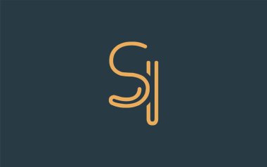 SI Minimalist Çizgi Sanat Logosu Tasarımı ve Soyut Harfler. Gösterişli bir sanat tarzına sahip soyut minimalist logo tasarımı.