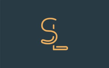Soyut Harflerle SL Minimalist Çizgi Sanat Logosu Tasarımı. Gösterişli bir sanat tarzına sahip soyut minimalist logo tasarımı.