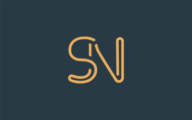 Soyut Harflerle SN Minimalist Çizgi Sanat Logosu Tasarımı. Gösterişli bir sanat tarzına sahip soyut minimalist logo tasarımı.