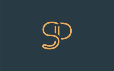 Soyut Harflerle SP Minimalist Çizgi Sanat Logosu Tasarımı. Gösterişli bir sanat tarzına sahip soyut minimalist logo tasarımı.