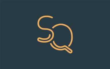 Soyut Harflerle SQ Minimalist Çizgi Sanat Logosu Tasarımı. Gösterişli bir sanat tarzına sahip soyut minimalist logo tasarımı.