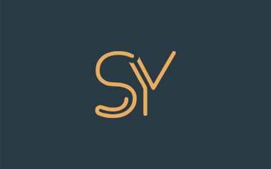 Soyut Harflerle SY Minimalist Çizgi Sanat Logosu Tasarımı. Gösterişli bir sanat tarzına sahip soyut minimalist logo tasarımı.
