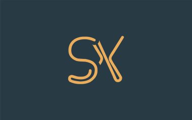 Soyut Harflerle SX Minimalist Çizgi Sanat Logosu Tasarımı. Gösterişli bir sanat tarzına sahip soyut minimalist logo tasarımı.