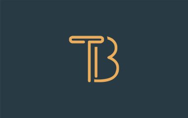 Soyut Harflerle TB Minimalist Çizgi Sanat Logosu Tasarımı. Gösterişli bir sanat tarzına sahip soyut minimalist logo tasarımı.