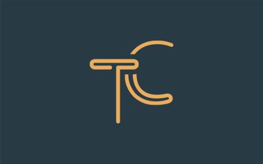 Soyut Harflerle TC Minimalist Çizgi Sanat Logosu Tasarımı. Gösterişli bir sanat tarzına sahip soyut minimalist logo tasarımı.