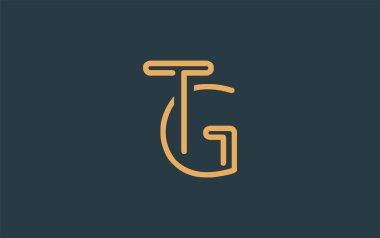 Soyut Harflerle TG Minimalist Çizgi Sanat Logosu Tasarımı. Gösterişli bir sanat tarzına sahip soyut minimalist logo tasarımı.
