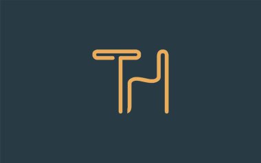 TH Minimalist Çizgi Sanat Logosu Tasarımı ve Soyut Harfler. Gösterişli bir sanat tarzına sahip soyut minimalist logo tasarımı.