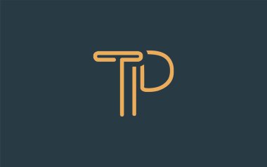 Soyut Harflerle TP Minimalist Çizgi Sanat Logosu Tasarımı. Gösterişli bir sanat tarzına sahip soyut minimalist logo tasarımı.