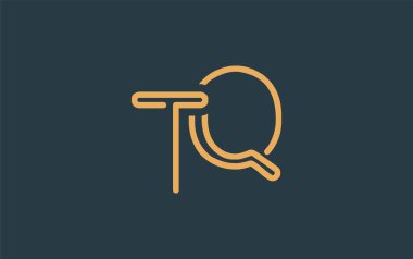 Soyut Harflerle TQ Minimalist Çizgi Sanat Logosu Tasarımı. Gösterişli bir sanat tarzına sahip soyut minimalist logo tasarımı.