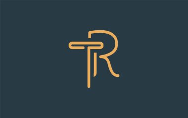 Soyut Harflerle TR Minimalist Çizgi Sanat Logosu Tasarımı. Gösterişli bir sanat tarzına sahip soyut minimalist logo tasarımı.