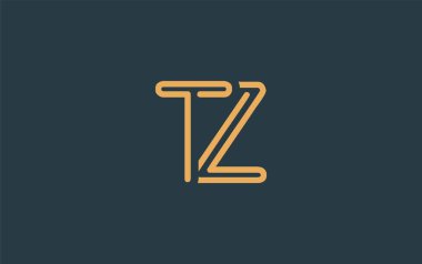 Soyut Harflerle TZ Minimalist Çizgi Sanat Logosu Tasarımı. Gösterişli bir sanat tarzına sahip soyut minimalist logo tasarımı.
