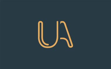 Soyut Harflerle UA Minimalist Çizgi Sanat Logosu Tasarımı. Gösterişli bir sanat tarzına sahip soyut minimalist logo tasarımı.