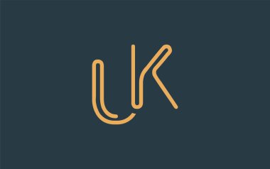 Soyut Harflerle Birleşik Krallık Minimalist Çizgi Sanat Logosu Tasarımı. Gösterişli bir sanat tarzına sahip soyut minimalist logo tasarımı.