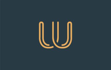 Soyut Harflerle UU Minimalist Çizgi Sanat Logosu Tasarımı. Gösterişli bir sanat tarzına sahip soyut minimalist logo tasarımı.