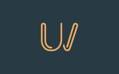 Soyut Harflerle UV Minimalist Çizgi Sanat Logosu Tasarımı. Gösterişli bir sanat tarzına sahip soyut minimalist logo tasarımı.