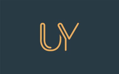 Soyut Harflerle UY Minimalist Çizgi Sanat Logosu Tasarımı. Gösterişli bir sanat tarzına sahip soyut minimalist logo tasarımı.