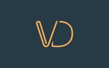 VD Minimalist Çizgi Sanat Logosu Tasarımı ve Soyut Harfler. Gösterişli bir sanat tarzına sahip soyut minimalist logo tasarımı.
