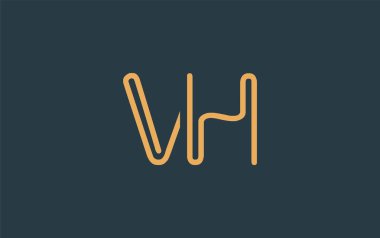 Soyut Harflerle VH Minimalist Çizgi Sanat Logosu Tasarımı. Gösterişli bir sanat tarzına sahip soyut minimalist logo tasarımı.