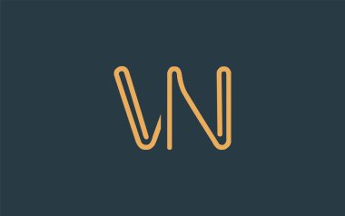 Soyut Harflerle VN Minimalist Çizgi Sanat Logosu Tasarımı. Gösterişli bir sanat tarzına sahip soyut minimalist logo tasarımı.