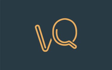 Soyut Harfli VQ Minimalist Çizgi Sanat Logosu Tasarımı. Gösterişli bir sanat tarzına sahip soyut minimalist logo tasarımı.