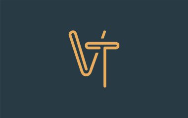 Soyut Harfli VT Minimalist Çizgi Sanat Logosu Tasarımı. Gösterişli bir sanat tarzına sahip soyut minimalist logo tasarımı.