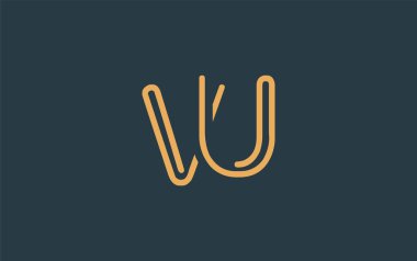 VU Minimalist Çizgi Sanat Logosu Tasarımı ve Soyut Harfler. Gösterişli bir sanat tarzına sahip soyut minimalist logo tasarımı.