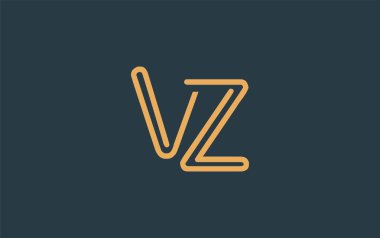 Soyut Harflerle VZ Minimalist Çizgi Sanat Logosu Tasarımı. Gösterişli bir sanat tarzına sahip soyut minimalist logo tasarımı.