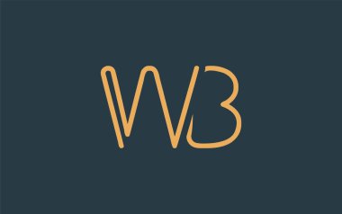 Soyut Harfli WB Minimalist Çizgi Sanat Logosu Tasarımı. Gösterişli bir sanat tarzına sahip soyut minimalist logo tasarımı.