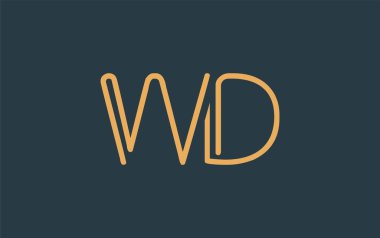 Soyut Harflerle Asgari Satır Sanat Logosu Tasarımı. Gösterişli bir sanat tarzına sahip soyut minimalist logo tasarımı. Soyut Harflerle birlikte WD Minimalist Çizgi Sanat Logosu Tasarımı. Gösterişli bir çizgi içeren soyut minimalist logo tasarımı