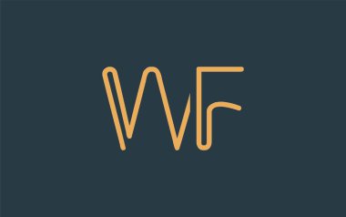 Soyut Harfli WF Minimalist Çizgi Sanat Logosu Tasarımı. Gösterişli bir sanat tarzına sahip soyut minimalist logo tasarımı.