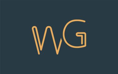 Soyut Harfli WG Minimalist Çizgi Sanat Logosu Tasarımı. Gösterişli bir sanat tarzına sahip soyut minimalist logo tasarımı.