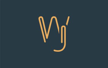 Soyut Harflerle WJ Minimalist Çizgi Sanat Logosu Tasarımı. Gösterişli bir sanat tarzına sahip soyut minimalist logo tasarımı.