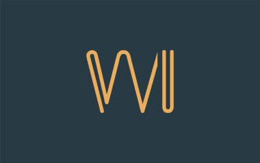 Soyut Harfli WI Minimalist Çizgi Sanat Logosu Tasarımı. Gösterişli bir sanat tarzına sahip soyut minimalist logo tasarımı.