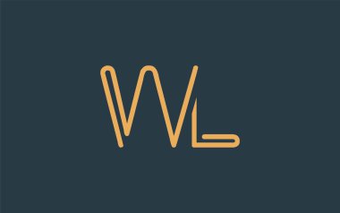Soyut Harflerle WL Minimalist Çizgi Sanat Logosu Tasarımı. Gösterişli bir sanat tarzına sahip soyut minimalist logo tasarımı.