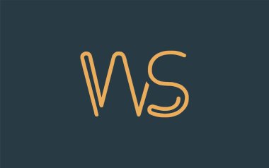 Soyut Harflerle WS Minimalist Çizgi Sanat Logosu Tasarımı. Gösterişli bir sanat tarzına sahip soyut minimalist logo tasarımı.