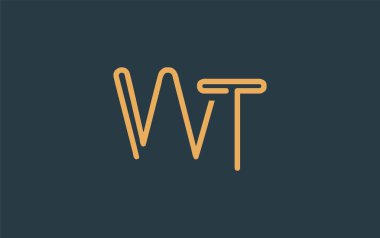 Soyut Harflerle WT Minimalist Çizgi Sanat Logosu Tasarımı. Gösterişli bir sanat tarzına sahip soyut minimalist logo tasarımı.