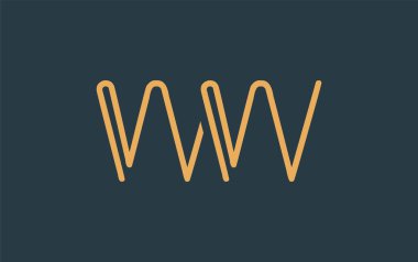 Soyut Harflerle WW Minimalist Çizgi Sanat Logosu Tasarımı. Gösterişli bir sanat tarzına sahip soyut minimalist logo tasarımı.