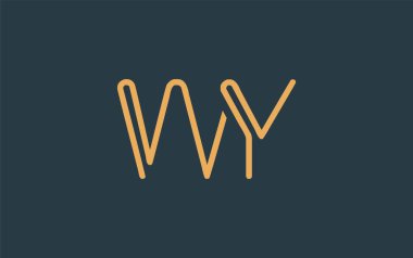 Soyut Harflerle WY Minimalist Çizgi Sanat Logosu Tasarımı. Gösterişli bir sanat tarzına sahip soyut minimalist logo tasarımı.