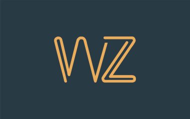 Soyut Harflerle WZ Minimalist Çizgi Sanat Logosu Tasarımı. Gösterişli bir sanat tarzına sahip soyut minimalist logo tasarımı.