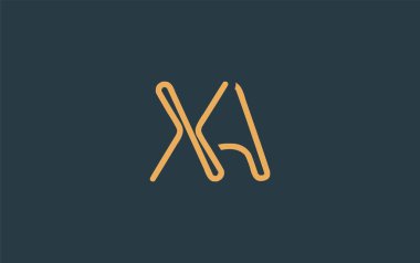 Soyut Harflerle XA Minimalist Çizgi Sanat Logosu Tasarımı. Gösterişli bir sanat tarzına sahip soyut minimalist logo tasarımı.