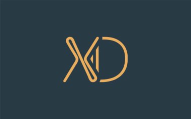Soyut Harflerle XD Minimalist Çizgi Sanat Logosu Tasarımı. Gösterişli bir sanat tarzına sahip soyut minimalist logo tasarımı.
