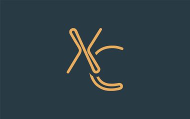 Soyut Harflerle XC Minimalistik Çizgi Sanat Logosu Tasarımı. Gösterişli bir sanat tarzına sahip soyut minimalist logo tasarımı.