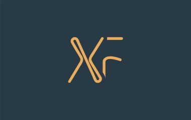 Soyut Harflerle XF Minimalist Çizgi Sanat Logosu Tasarımı. Gösterişli bir sanat tarzına sahip soyut minimalist logo tasarımı.