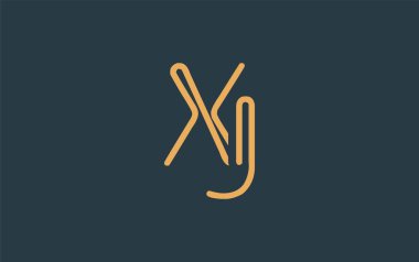 Soyut Harflerle XJ Minimalist Çizgi Sanat Logosu Tasarımı. Gösterişli bir sanat tarzına sahip soyut minimalist logo tasarımı.