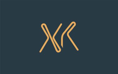 Soyut Harflerle XK Minimalist Çizgi Sanat Logosu Tasarımı. Gösterişli bir sanat tarzına sahip soyut minimalist logo tasarımı.