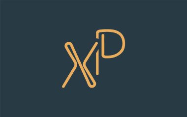 Soyut Harfli XP Minimalist Çizgi Sanat Logosu Tasarımı. Gösterişli bir sanat tarzına sahip soyut minimalist logo tasarımı.