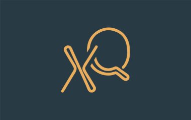 Soyut Harflerle XQ Minimalist Çizgi Sanat Logosu Tasarımı. Gösterişli bir sanat tarzına sahip soyut minimalist logo tasarımı.
