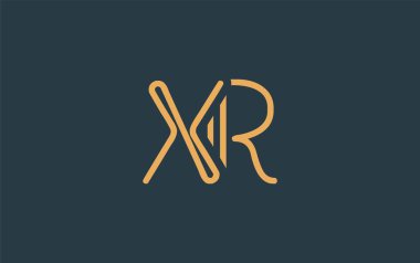 Soyut Harflerle XR Minimalist Çizgi Sanat Logosu Tasarımı. Gösterişli bir sanat tarzına sahip soyut minimalist logo tasarımı.